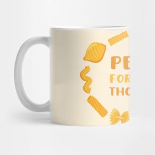 "Penne for your Thoughts" - pasta pun in yellow - Food of the World: Italy Mug